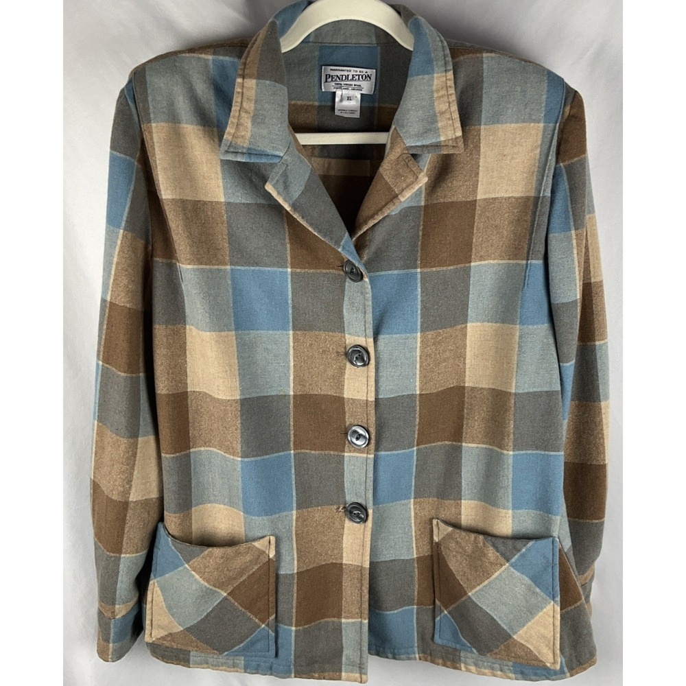Vintage Pendleton 49'er Women's XL Limited Edition Virgin Wool Plaid Jacket USA